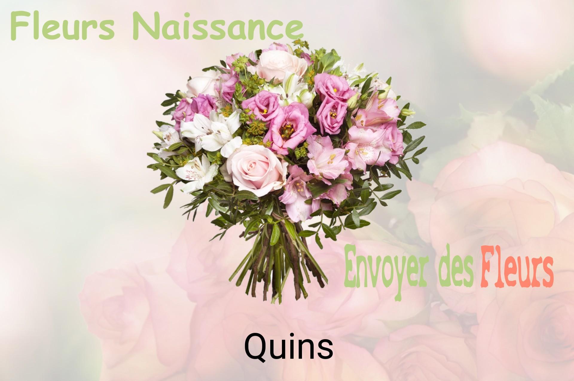 Bouquet de fleurs de naissance livré à Quins
